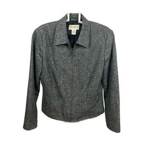 Eddie Bauer Vintage‎ Women's Wool Blend Gray Full Zip Jacket- Size Medium